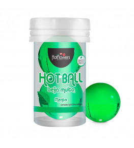 Лубрикант на масляной основе Hot Ball Beija Muito с ароматом мяты (2 шарика по 3 гр.)