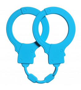 Голубые силиконовые наручники Stretchy Cuffs Turquoise