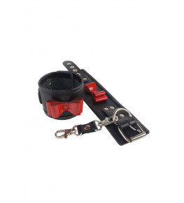 Черные наручники с красными лаковыми бантами