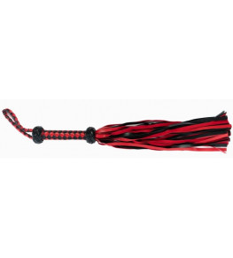Красно-черная плеть с плетёной ромбической рукоятью - 50 см.