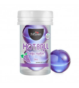 Лубрикант на масляной основе Hot Ball Beija Muito с ароматом винограда (2 шарика по 3 гр.)