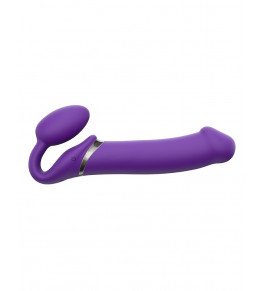 Фиолетовый безремневой вибрострапон Silicone Bendable Strap-On - size XL