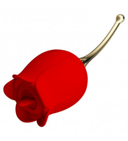 Красный клиторальный вибромассажёр Rose Lover