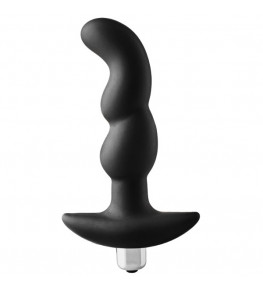 Черная вибропробка для простаты FantASStic Vibrating Prostate Plug - 14,5 см.