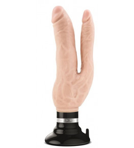 Телесный анально-вагинальный вибратор Cock Vibes - Double Vibe - 17,8 см.